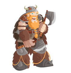 barbarian viking dwarf troll midget with axes
