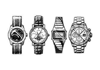 set of men's wristwatches