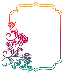 Fototapeta na wymiar Beautiful floral frame with gradient fill. Raster clip art.