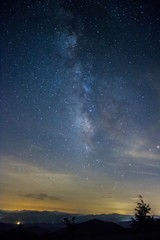 Milky way galaxy from the blue ridge mountains