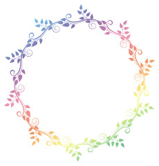 Beautiful round floral frame with gradient fill.  Raster clip art.