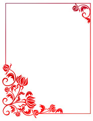 Obraz premium Beautiful floral frame with gradient fill. Raster clip art.