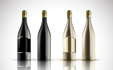 four wine bottles