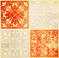 Background and texture Ancient pattern on ceramic tile