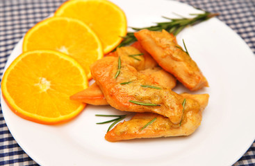Fried chicken with a rosemary