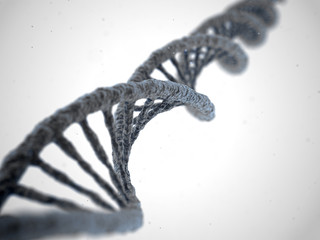 DNA molecule on white background
