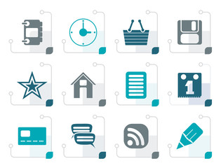 Stylized Internet and Website Icons - Vector Icon Set 