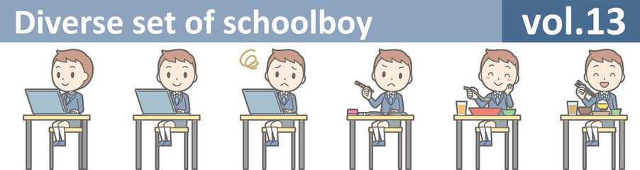 Diverse set of schoolboy, EPS10 vol.13