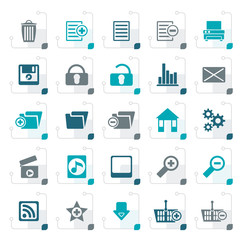 Stylized 25 Detailed Internet Icons - Vector Icon Set