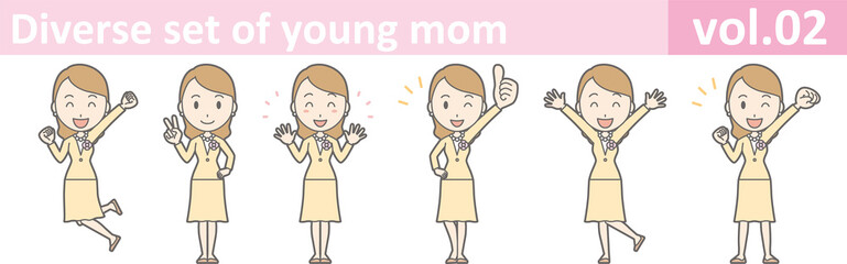 Diverse set of young mom, EPS10 vol.02