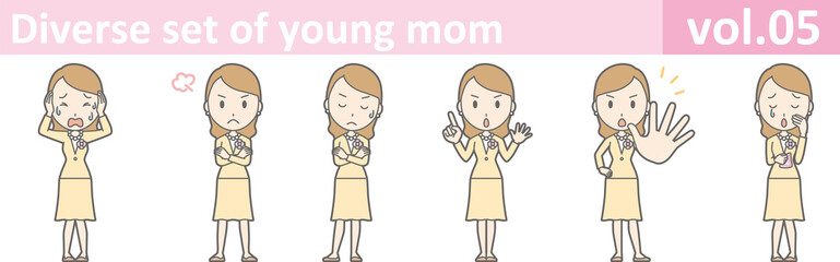 Diverse set of young mom, EPS10 vol.05