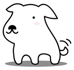 The stuffed toy of the dog