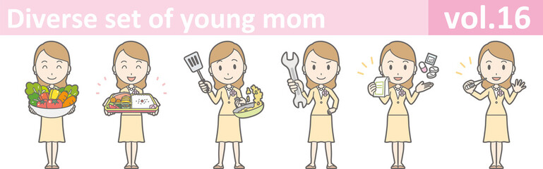 Diverse set of young mom, EPS10 vol.16