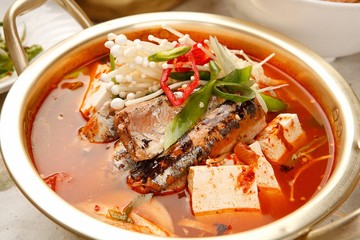 kkongchi kimchi jjigae is korean style stew, korean traditional soup,
