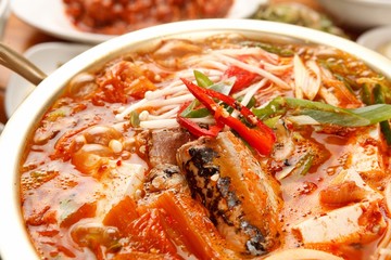 kkongchi kimchi jjigae is korean style stew, korean traditional soup,
