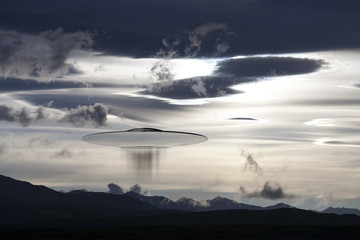 UFO in clouds