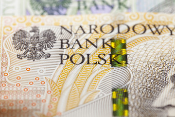 Polish banknotes, close-up