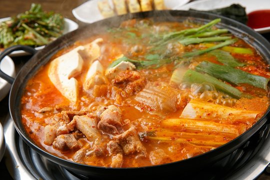 dwaeji kimchi jjigae is korean style stew, korean traditional soup,