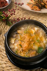 doenjang jjigae is korean style stew, korean traditional soup,