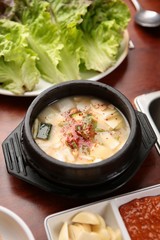doenjang jjigae is korean style stew, korean traditional soup,