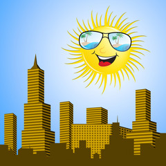 Sun City Shows Hot Cityscape 3d Illustration © Stuart Miles