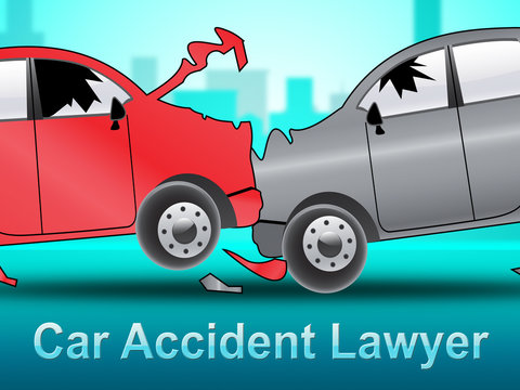 Car Accident Lawyer Showing Auto Solicitor 3d Illustration