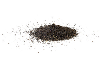 Pile of soil isolated on white