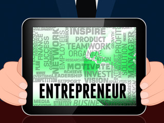 Entrepreneur Words Means Business Person 3d Illustration