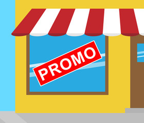 Promotion Sign Representing Online Sale 3d Illustration