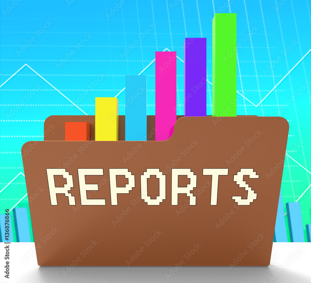 Poster reports file meaning progress chart 3d rendering