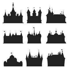 Fototapeta premium Cartoon castle architecture silhouette vector illustration