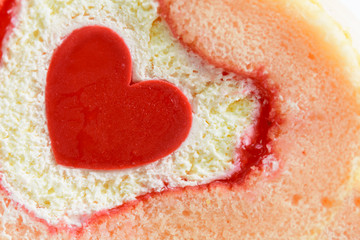 Heart valentine close up and  Top view.