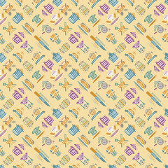 Obraz premium Cooking pattern vector illustration.