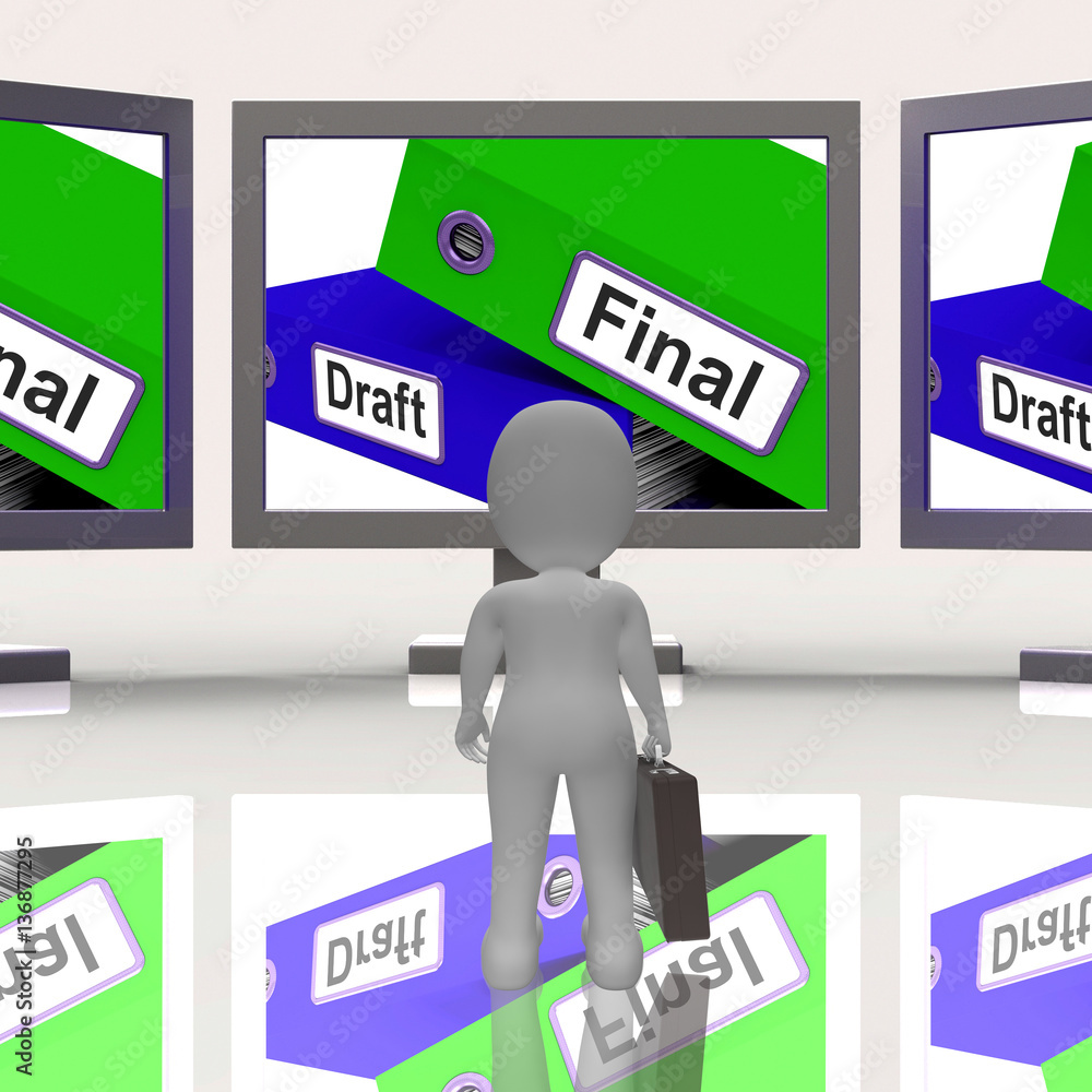 Poster final draft screen mean edit document 3d rendering