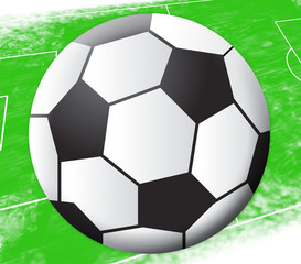 Football Ball Shows Soccer Balls 3d Illustration