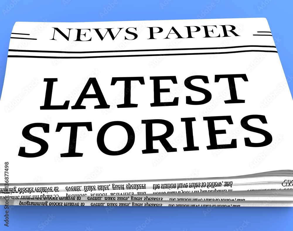 Poster latest stories means breaking news 3d rendering