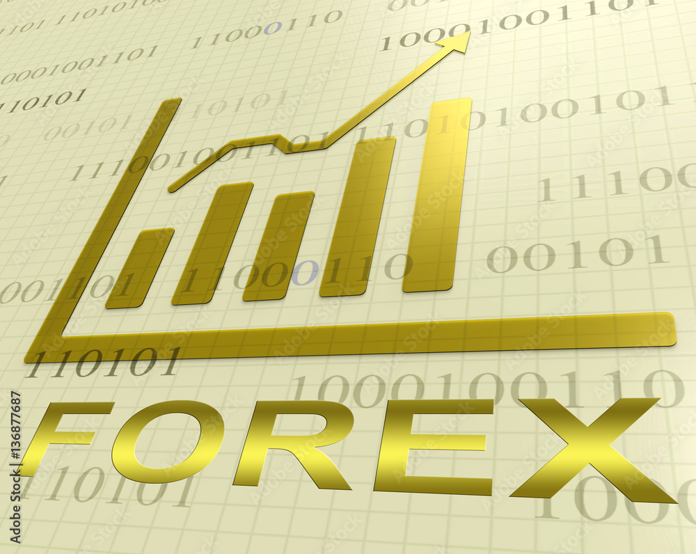 Poster forex graph means foreign currency 3d rendering