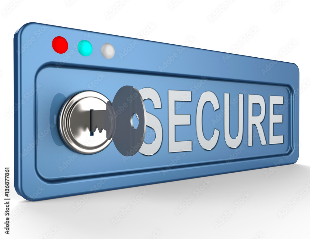 Aufkleber secure lock shows internet encryption 3d illustration