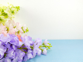 beautiful artificial flower with space for copy background
