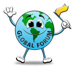 Global Forum Means Social Media 3d Illustration