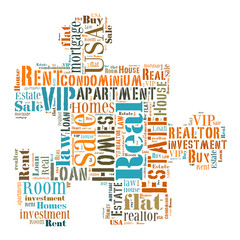  Real Estate Keywords Tag Cloud    - vector illustration