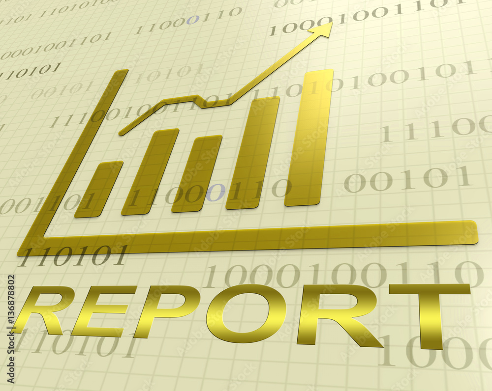 Poster report graph increasing shows graph analysis 3d rendering