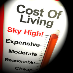 Obraz premium Cost Of Living Expenses Sky High Monitor 3d Rendering
