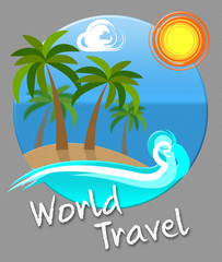World Travel Sea And Beach Indicates Planet Traveller