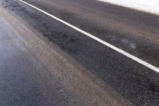 muddy road, winter