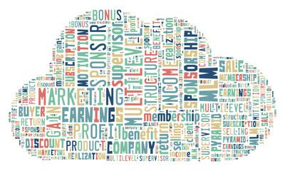Multilevel Marketing Tag Cloud    - vector illustration

