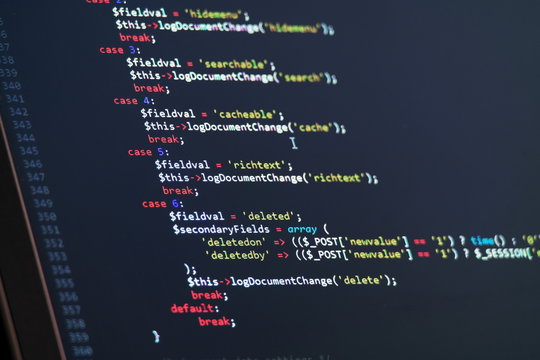 Lines of JavaScript code on the screen