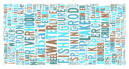 Fishing Tag Cloud    - vector illustration