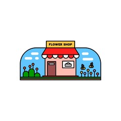 Fototapeta premium Flower shop vector flat design