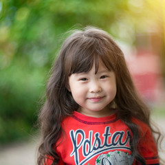 Happy asian little girl